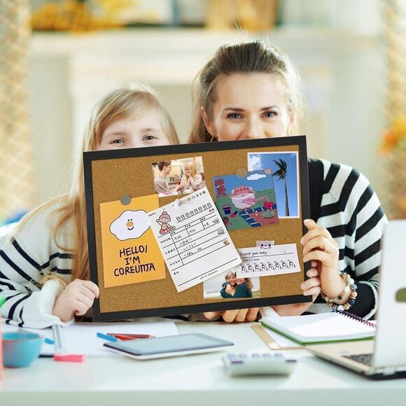 Cork Bulletin Board 17.7"X 13.3", Notice Pin, Ideal for Office & Home Decor, Sch - Picture 5 of 8